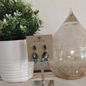 Barse With Real Quartz, Turquoise And Abalone.